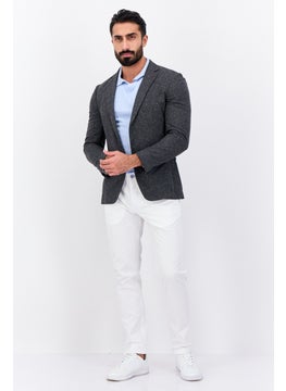 BOSS Men Regular Fit Plain Semi-Formal Blazer, Grey  - Image 4