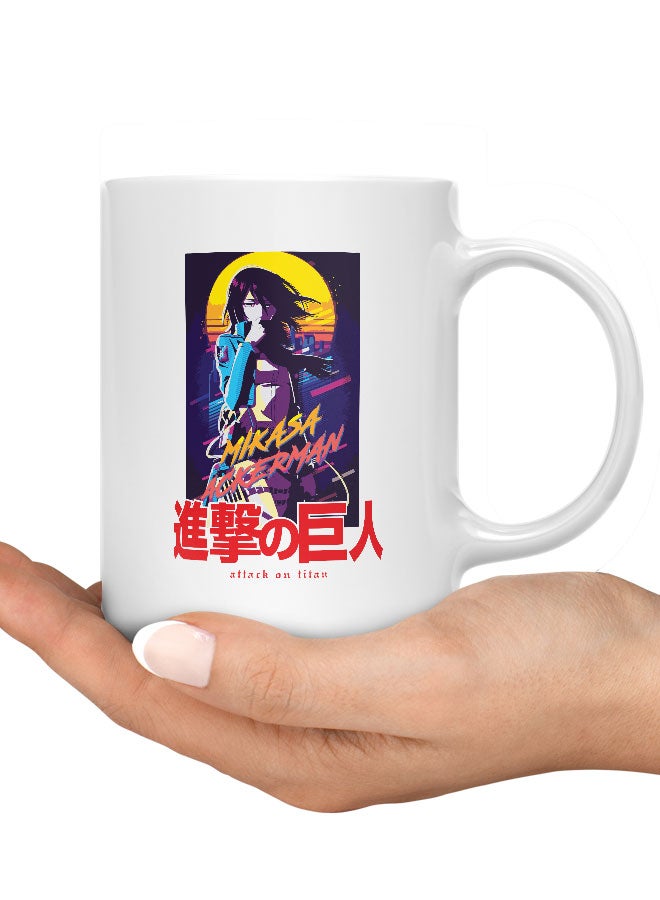 LIT Attack on Titan Mug Attack on Titan Mug for Coffee Mikasa Ackerman Gift Mug Hope Poster Style 80s Retro Design-Manga Comic Style - Image 3