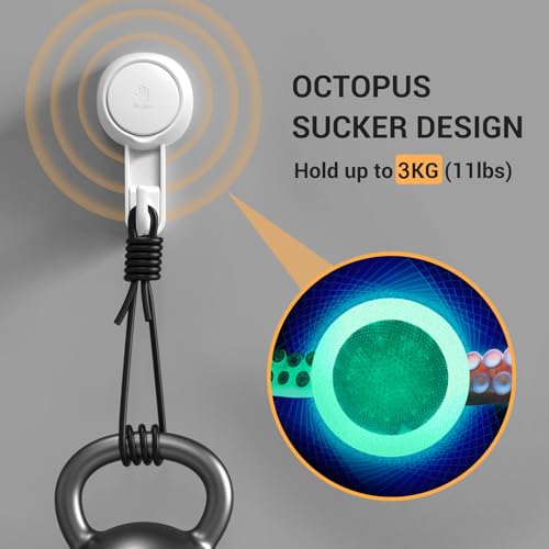 Marchpower Shower Hooks for Inside Shower Reusable Waterproof Utility Suction Cups Hooks - 2 Pack Heavy Duty Vacuum Hook Home Kitchen Bathroom Wall Holder Hanger for Towel Loofah Cloth Key & Ceiling - Image 3