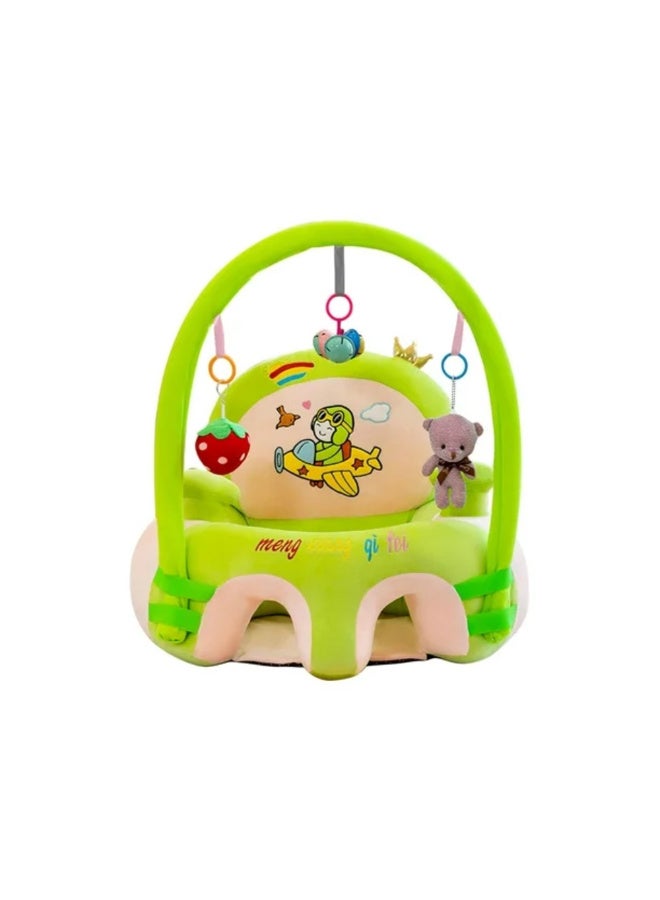 MiniMe Baby Floor Seat Activity | 18-24 Months | Green & Pink | Foam & Polyester | Padded Seat & Detachable Toy Arch | Hanging Toys & Teething Rings | Ergonomic & Portable | Lightweight | Easy to Clean - Image 1