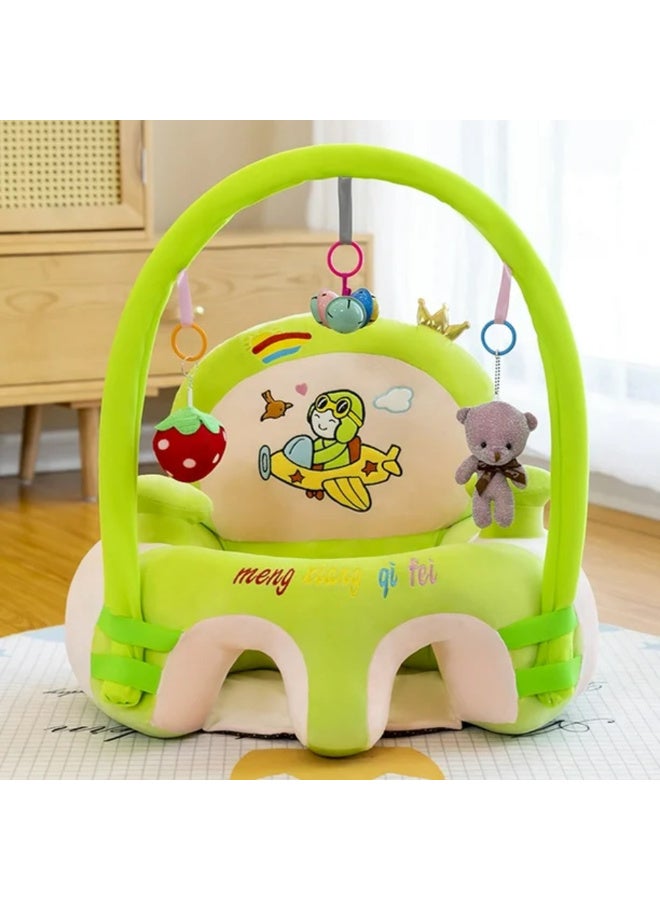 MiniMe Baby Floor Seat Activity | 18-24 Months | Green & Pink | Foam & Polyester | Padded Seat & Detachable Toy Arch | Hanging Toys & Teething Rings | Ergonomic & Portable | Lightweight | Easy to Clean - Image 3