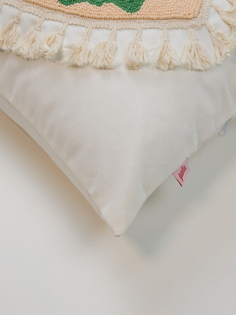 Galia Tasarım Eye Figured Tassel Punch Cushion Cover  - Image 3