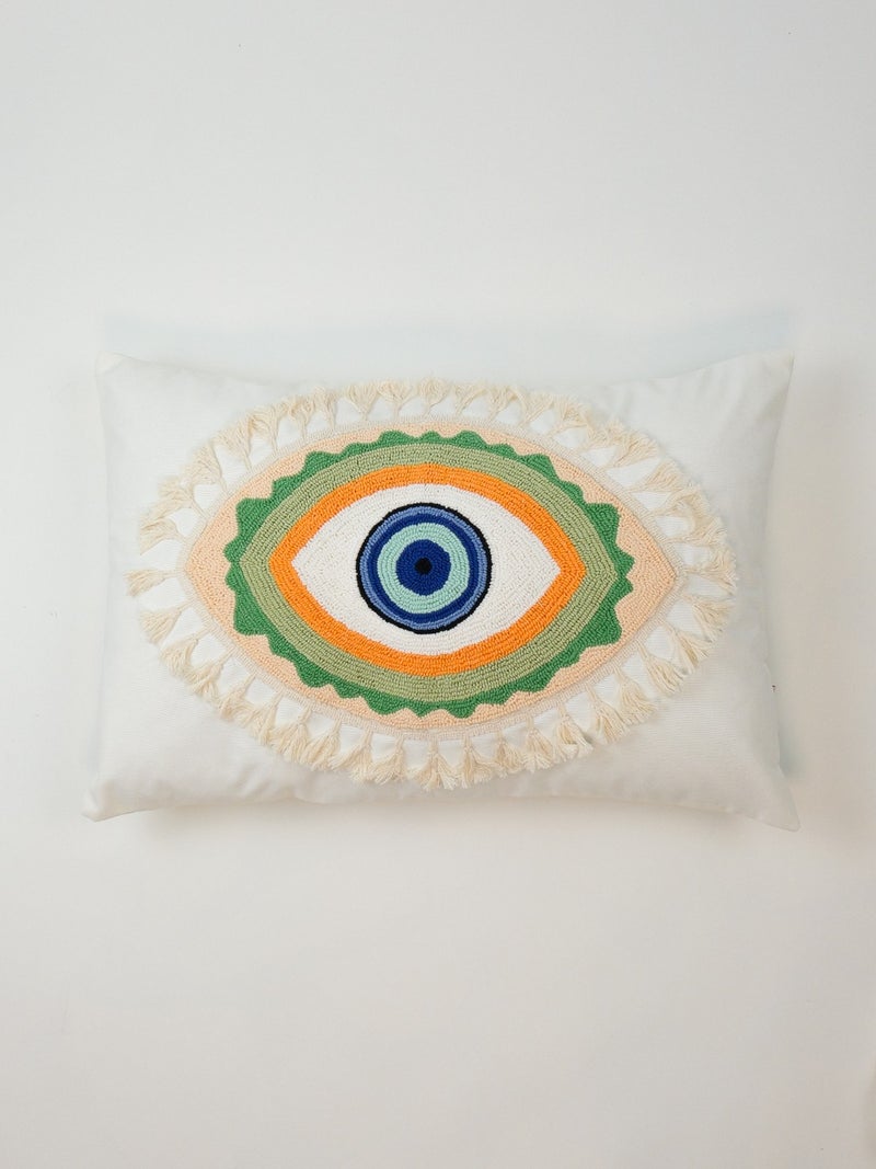 Galia Tasarım Eye Figured Tassel Punch Cushion Cover  - Image 1
