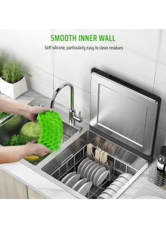 Y&D 2-Piece Kitchen Ice Cube Tray Maker Flexible Base for Easy Release Use Spill Resistant Stackable Lid to Save Freezer Space Easy-Release Silicone and  - Image 3