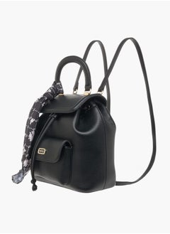 MISSY Womens Missy Textured Backpack With Adjustable Straps And Scarf Accent  - Image 2