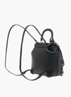 MISSY Womens Missy Textured Backpack With Adjustable Straps And Scarf Accent  - Image 3