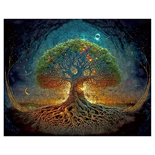 Mys Aurora Unique Wooden Jigsaw Puzzles Blooming Tulips 200 Pcs Medium Size 96 x 118 Luxurious Shaped Wood Puzzle Beautiful Package Best Gift for Adults - Image 1