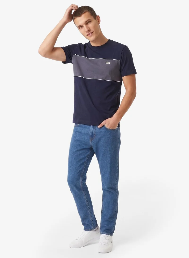 Lacoste  Classic Fit Colorblock Cotton T-Shirt for Men | Best Price UAE
