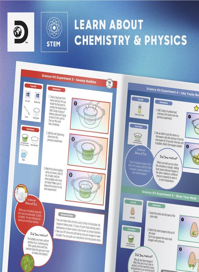 Discovery Kids Discovery™ Big Creepy Science Lab - 65 Experiments STEM Kit for Kids| Slime, Reactions, Crystals & Gross Science| Educational Learning Project Activity Set| Chemistry & Physics Toy Gift| Ages 8+ - Image 2