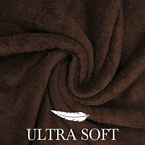 CRAFTBERRY - 6 Piece Luxury Bathroom Towels Set - 100% Cotton, Dark Brown/Chocolate, Includes 2 Bath Towels, 2 Hand Towels, and 2 Washcloths - Quick Dry, Absorbent, Plush, Soft - Image 4