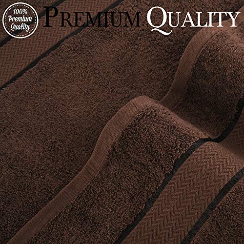 CRAFTBERRY - 6 Piece Luxury Bathroom Towels Set - 100% Cotton, Dark Brown/Chocolate, Includes 2 Bath Towels, 2 Hand Towels, and 2 Washcloths - Quick Dry, Absorbent, Plush, Soft - Image 2