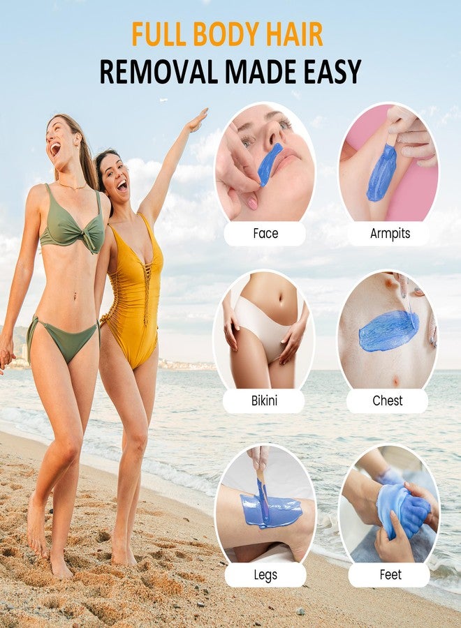 Sunvivi حبوب شمع صن فيفي لإزالة الشعر 2.5 رطل، مجموعة شمع برازيلية للبكيني للبشرة الحساسة، مثالية للشعر الخشن للجسم بالكامل والساقين والوجه وتحت الإبطين - Image 2