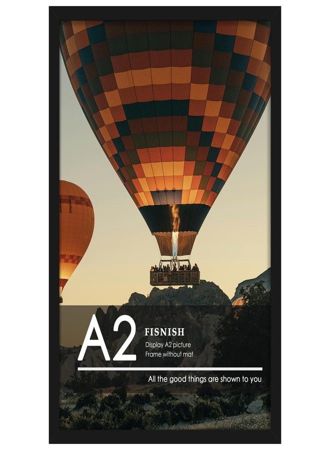 Fisnish A2 Picture Frame Black, Classic 16.5x23.4 Poster Frame, Horizontal or Vertical Wall Mounting, 1 Pack - Image 1