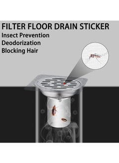 Halamine 50PCS Disposable Hair Drain Stickers Floor Drain Sticker, Disposable Shower Drain Cover Hair Catcher Shower Drain Mesh Stickers, Sewer Filter Screen, Bathroom, Laundry, Bathtub, Kitchen  - Image 3