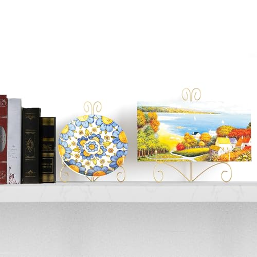 SVENJBB Gold Iron Plate Stand, 12 Inch Plate Holder for Display, Small Metal Plate Display Stands for Cookbook, Picture Frame, Photo, Decorative Plates (12 Inch, 1 Pack) - Image 4