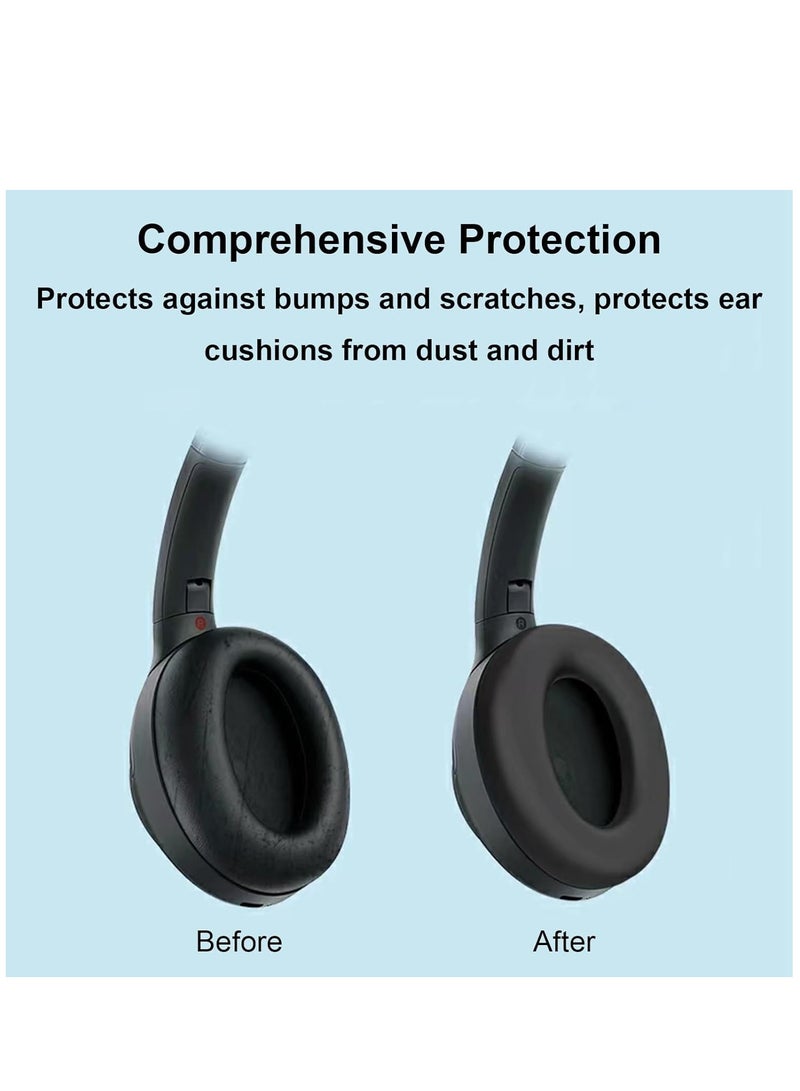 3 Set Case Cover for Sony WH-1000XM4 Headphones Sweat Proof Soft Silicone Headphones Accessories (Black)  - Image 4