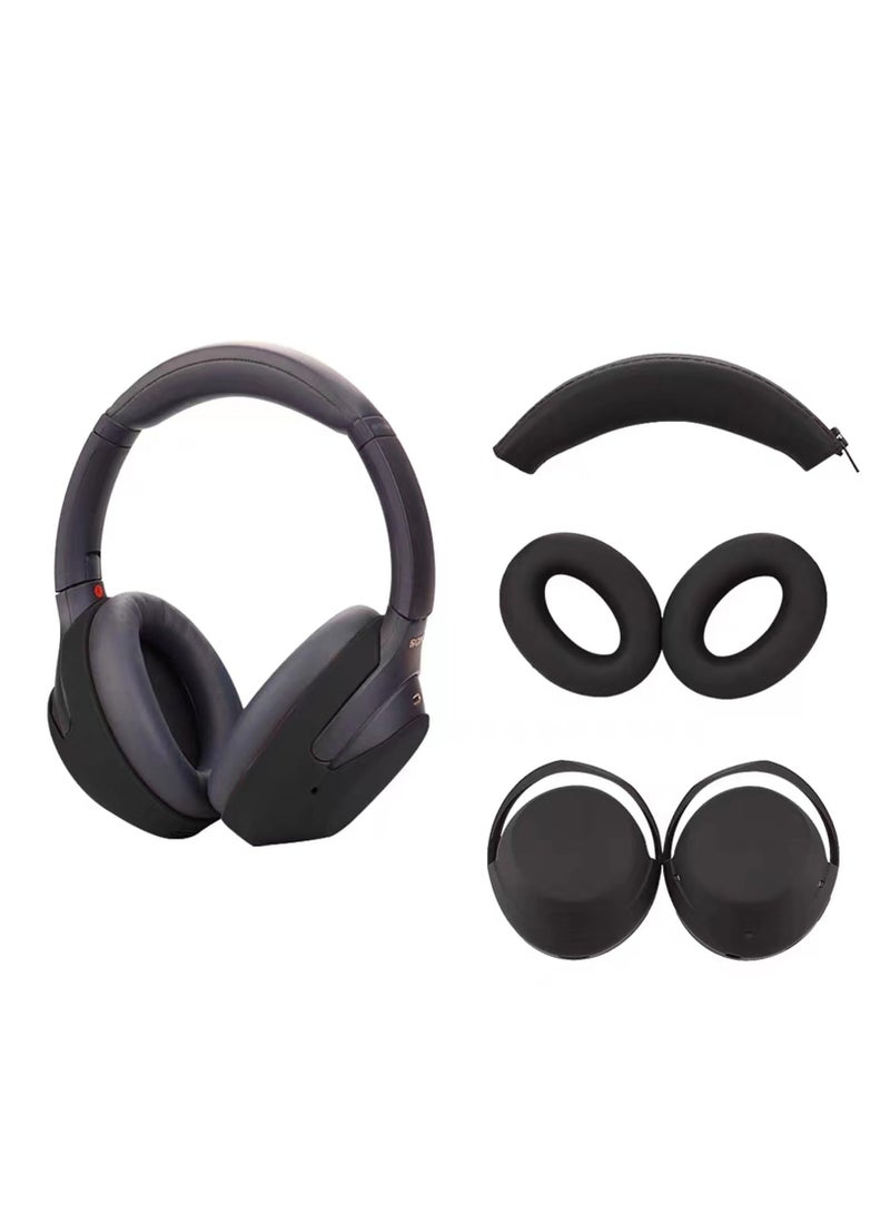 3 Set Case Cover for Sony WH-1000XM4 Headphones Sweat Proof Soft Silicone Headphones Accessories (Black)  - Image 1