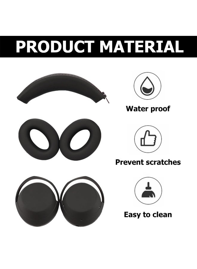 3 قطعة مجموعة غطاء الحالة لسوني WH-1000XM4 سماعات الرأس دليل العرق ناعم السيليكون سماعات الرأس الملحقات (أسود) - Image 2