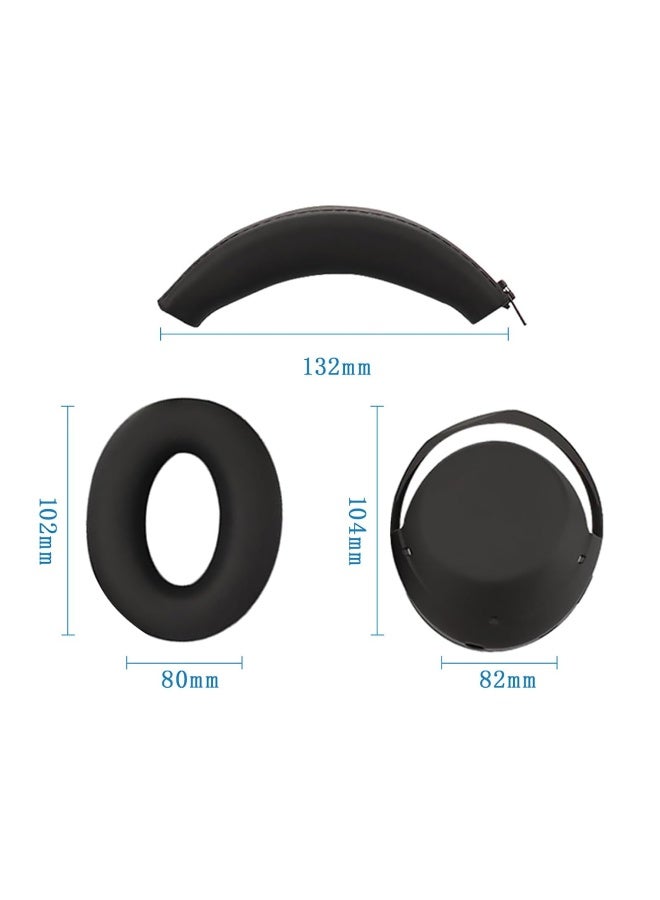 3 قطعة مجموعة غطاء الحالة لسوني WH-1000XM4 سماعات الرأس دليل العرق ناعم السيليكون سماعات الرأس الملحقات (أسود) - Image 3