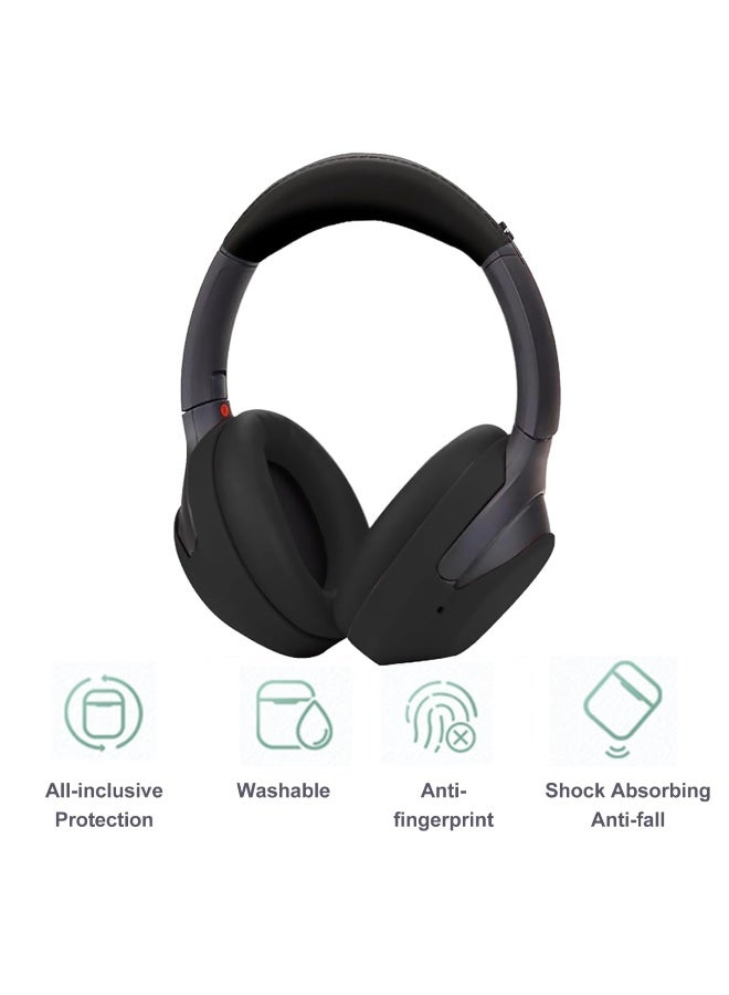 3 قطعة مجموعة غطاء الحالة لسوني WH-1000XM4 سماعات الرأس دليل العرق ناعم السيليكون سماعات الرأس الملحقات (أسود) - Image 5