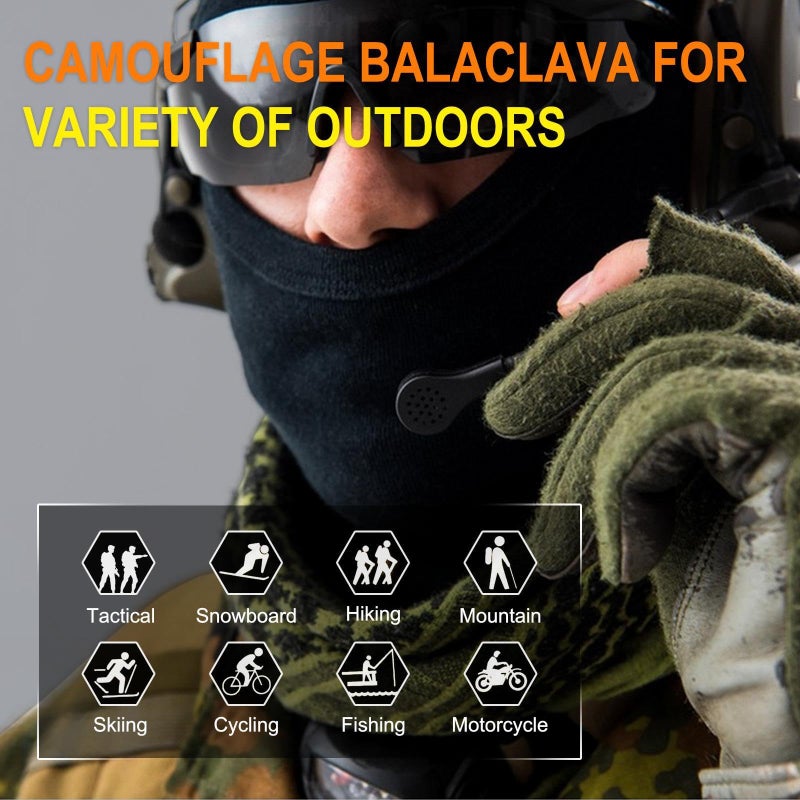 XY3545HS Camo Balaclava Face Mask for Man and Women-Huntingï¼ŒSkiingï¼ŒMotorcycle Windproofï¼ŒUV Protection&Military Training - Image 2
