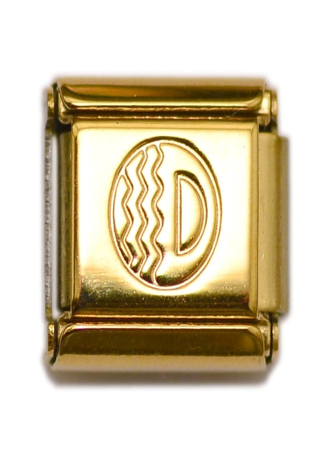 Dolceoro Alphabet E Letter Initial, 9mm Traditional Classic Type Italian Modular Charm Link - Satin *Stainless Steel - Image 3