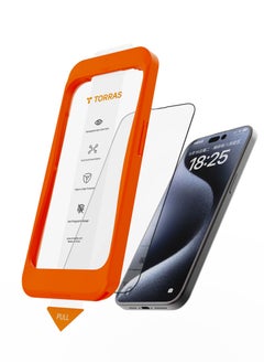 TORRAS [Mil-Grade Shatterproof for iPhone 16 Pro Screen Protector [9H+ Aerospace Tempered Glass & One-Step Installation] Full Coverage Fit Bubble Free Top-Notch Protection, GlassGo X  - Image 3