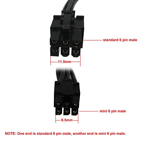 COMeap Mini 6 Pin to 6 Pin PCI Express Video Card Power Adapter Cable for Mac Pro G5 14-inch(35cm)(Pack of 2) - Image 2