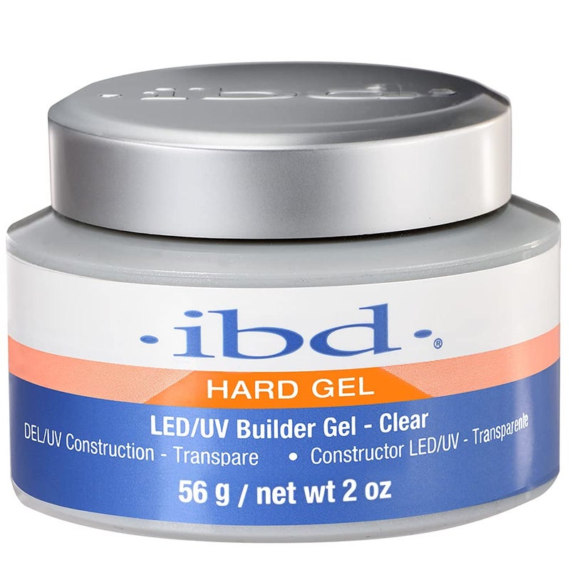 IBD Hard Gel LED/UV Builder Gel â€“ Clear, Nail Extension & Overlay Gels, Strong Acrylic Finish, Professional Quality, 2 oz, 1 Pack - Image 1