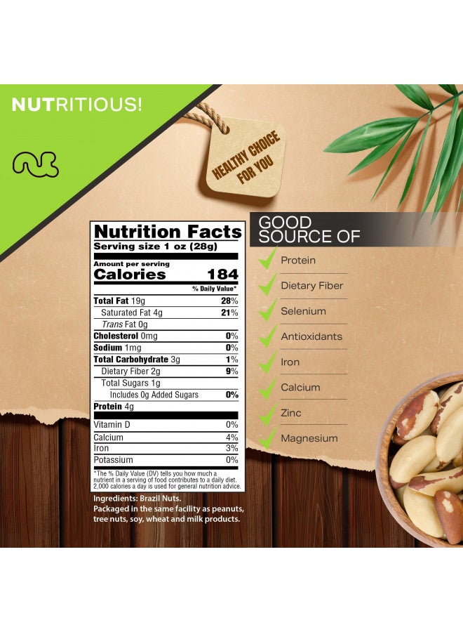 NUT CRAVINGS - Raw Brazil Nuts, Unsalted, No Shell, Whole, (32oz - 2 LB) Bulk Nuts Packed Fresh in Resealable Bag - Kosher Healthy Snack, Natural Keto Vegan - Image 3