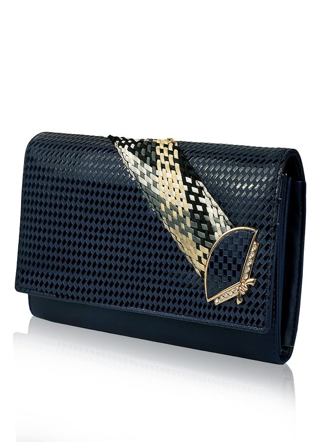 ALSU Women's Trendy Blue Hand Clutch Wallet with Phone Pocket Card Holder (irf-006blu) - Image 1