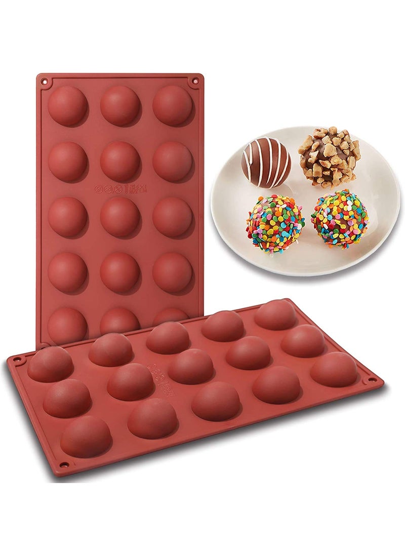Zollyss Zollyss 15 Holes Silicone Mold For Chocolate,Cake,Jelly,Pudding,Handmade Soap,Round Shape Half Sphere Mold Non Stick,Bpa Free Cupcake Baking Pan(Pack Of 1,Color: Multi),29.6 x 16.9 x 3.1 Centimeters  - Image 1