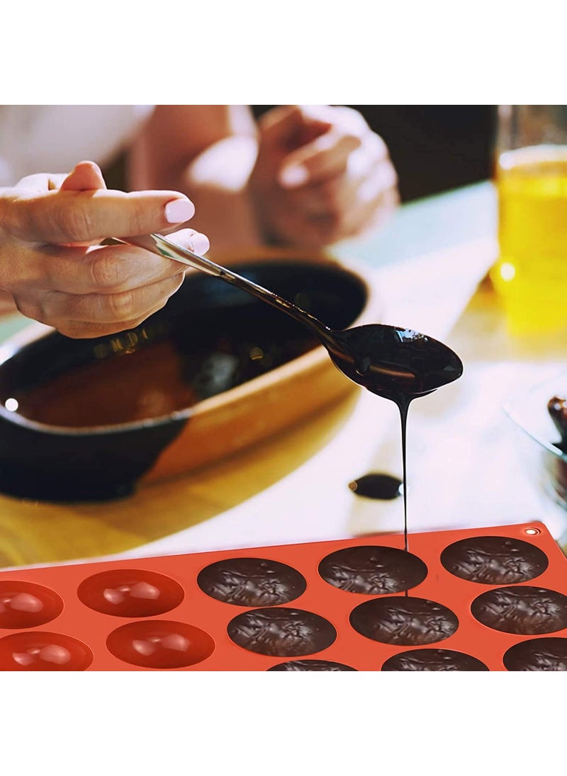 Zollyss Zollyss 15 Holes Silicone Mold For Chocolate,Cake,Jelly,Pudding,Handmade Soap,Round Shape Half Sphere Mold Non Stick,Bpa Free Cupcake Baking Pan(Pack Of 1,Color: Multi),29.6 x 16.9 x 3.1 Centimeters  - Image 5