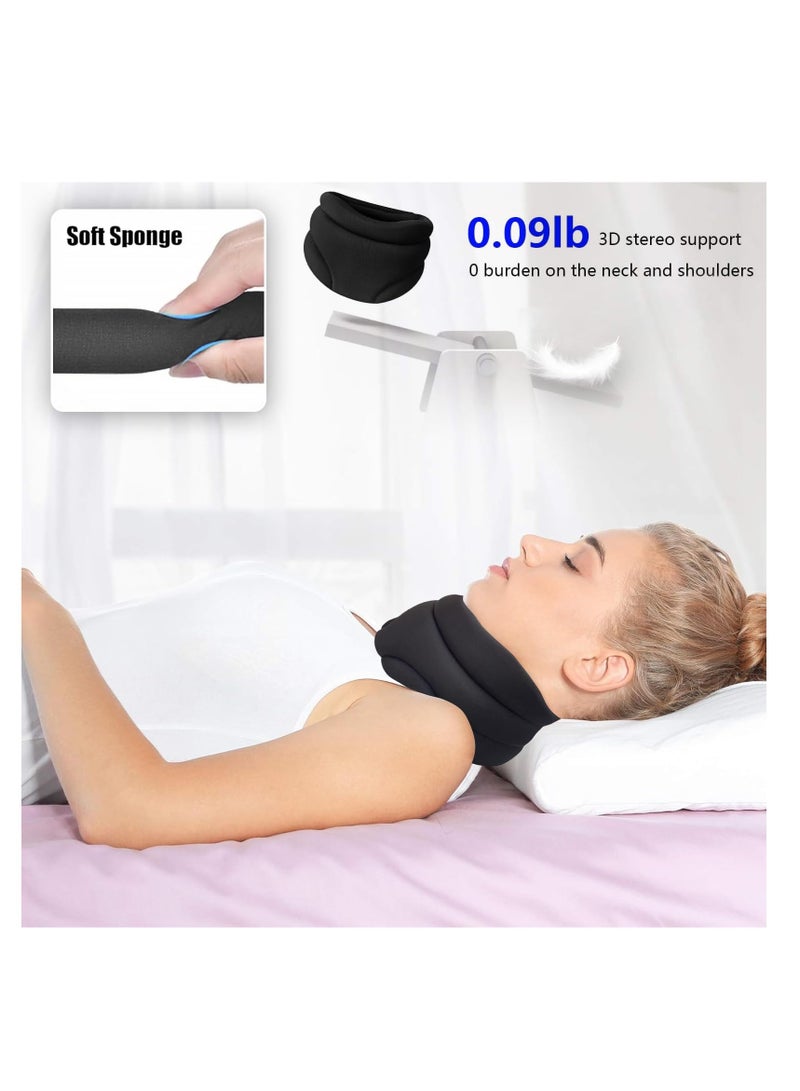 Excefore دعامة الرقبة Cervicorrect، دعامات الرقبة لآلام الرقبة والدعم، مضادة للشخير، طوق عنق الرحم، دعامة الرقبة للنوم من الإسفنج الناعم، دعم الرقبة للحفاظ على ثبات الفقرات وتخفيف آلام الرقبة، أسود - Image 4