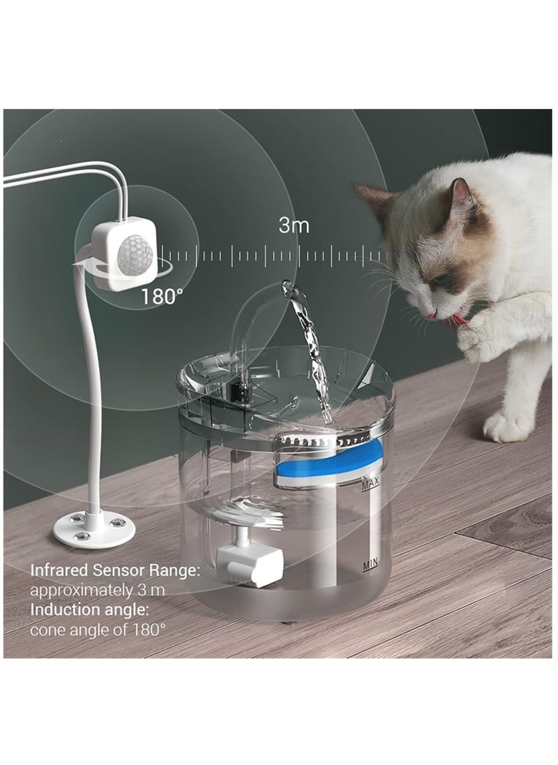 Generic - Pet Water Dispenser Intelligent Cat Water Fountain with Faucet Dog Water Dispenser Transparent Drinker Pet Drinking Filters Feeder Motion Sensor - Image 1