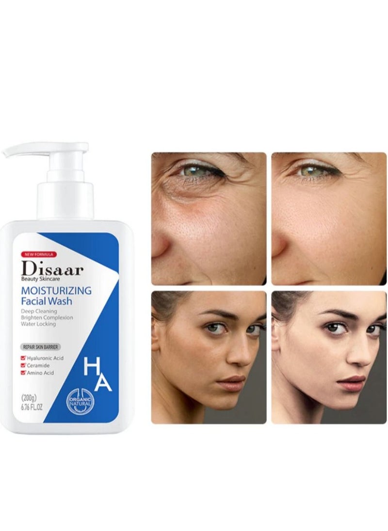 Disaar Moisturizing Facial Wash 200g Hyaluronic Acid Ceramide Amino Acid Essence Face Clean Foam Deep Vrighten Complexion Care  - Image 4