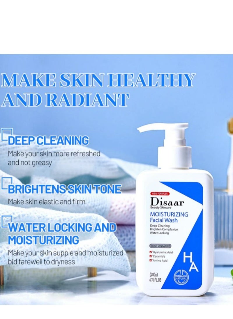 Disaar Moisturizing Facial Wash 200g Hyaluronic Acid Ceramide Amino Acid Essence Face Clean Foam Deep Vrighten Complexion Care  - Image 5