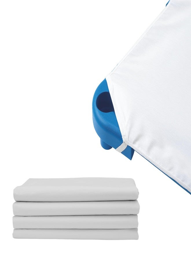 Children's Factory Angeles Value Line White Cot Sheet with Elastic Straps, Standard Size, Cot Sheets for Daycare, Toddler Cot Sheets, Set of 4 - Image 1