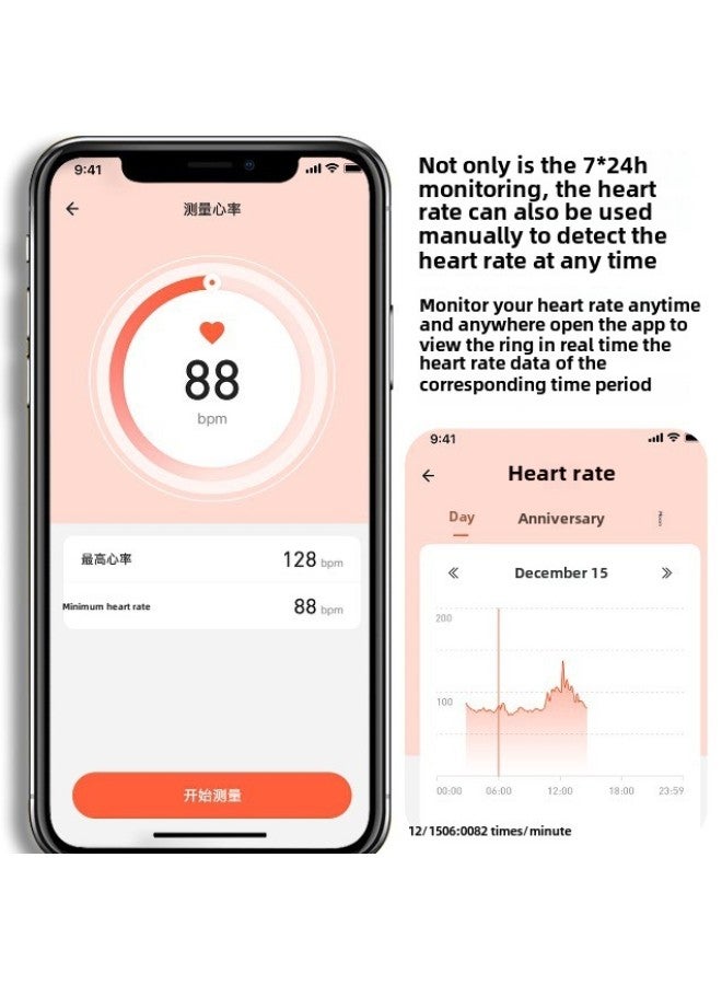 M1 Smart Ring Saiwei 24 ساعة لمراقبة معدل ضربات القلب وخوارزمية النوم لعبة الحسية الجسدية تقنية سوداء مقاومة للماء اللون: أسود #11 - Image 3
