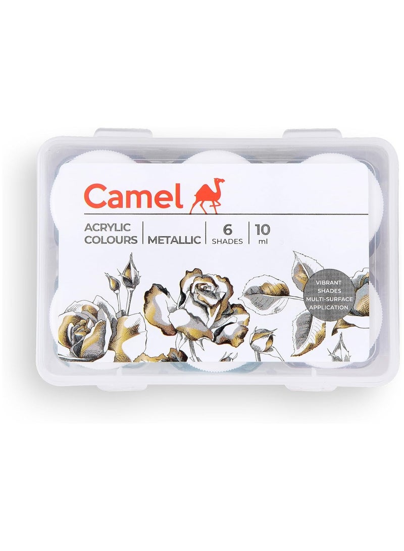كاميل لون أكريليك معدني من كاميل فابريكا - 10 مل لكل لون، 6 درجات - Image 1