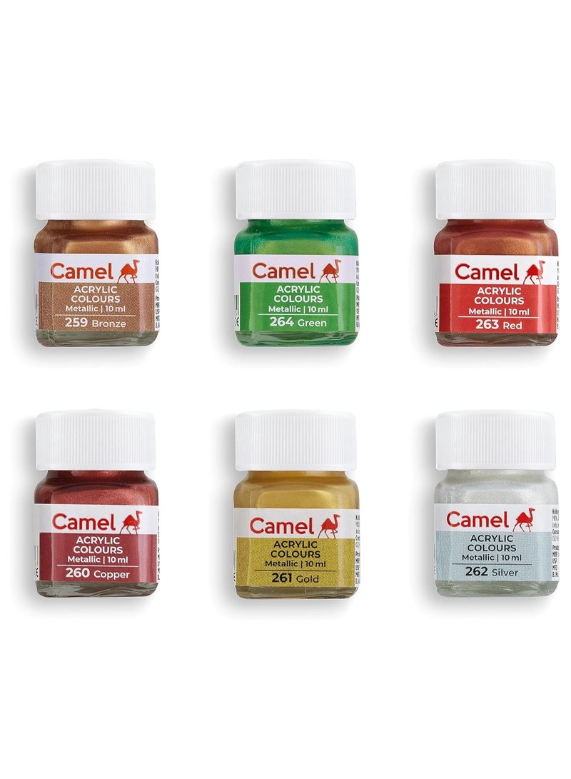 كاميل لون أكريليك معدني من كاميل فابريكا - 10 مل لكل لون، 6 درجات - Image 2