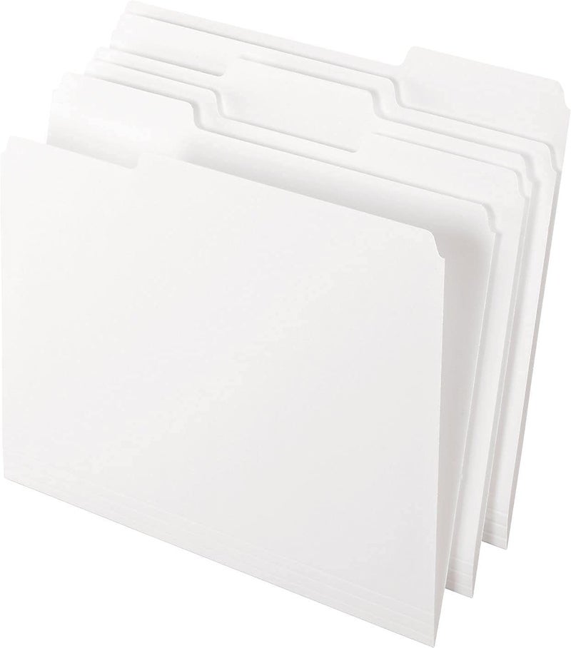 Pendaflex Two-Tone Color File Folders, Letter Size, White, 1/3 Cut, 100 per box (152 1/3 WHI) - Image 3