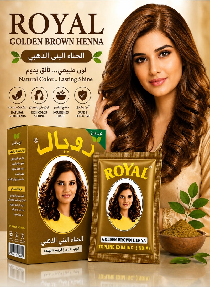 رويال الحناء البني الذهبي للشعر – لون بني ذهبي طبيعي ولمعان جذاب - Image 2
