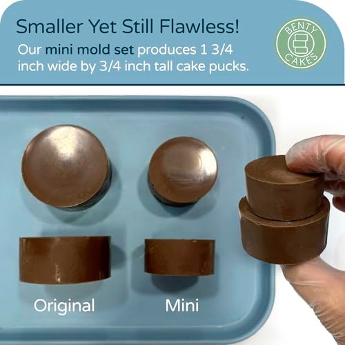 Benty Cakes The Original Mini Cake Puck Mold Set Better than a Cake Pop Make Chocolate Covered Desserts BPA Free Silicone Includes 1 Mold Set 1 Plastic Tray and 1 Scraper - Image 3