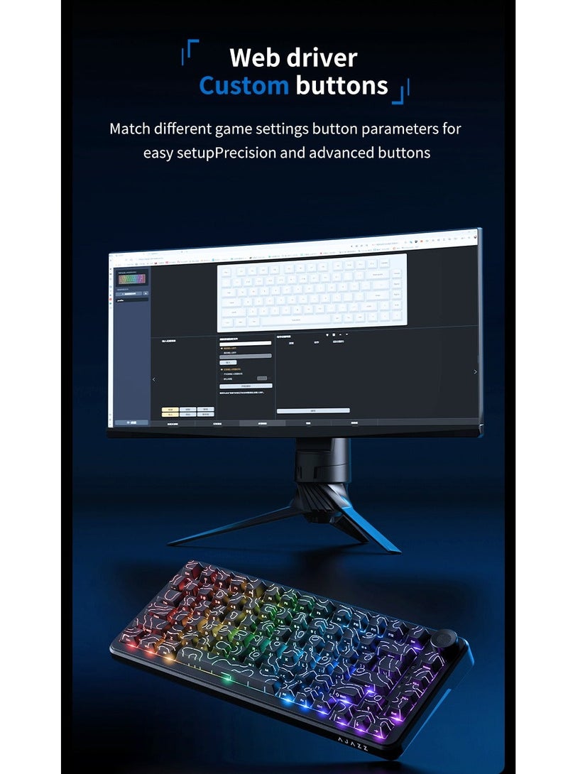 Ajazz AK820Max Magnetic Switch Gaming Keyboard Wired Mechanical Keyboard, Hot Swap Macros Define Key Low Latency Keyboard - Image 5