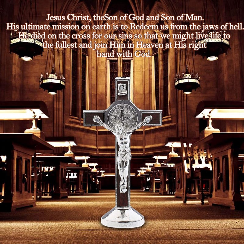 klarako Crucifix Jesus Christ Cross Statue Figurine For Car Home Chapel Decor  Silver, as described - Image 1