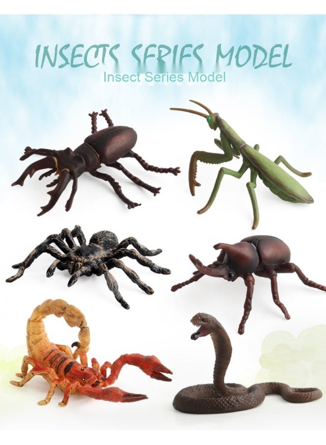 NIBEMINENT Realistic Insect Animal Models - Scorpion, Beetle, and Venomous Snake Figurines