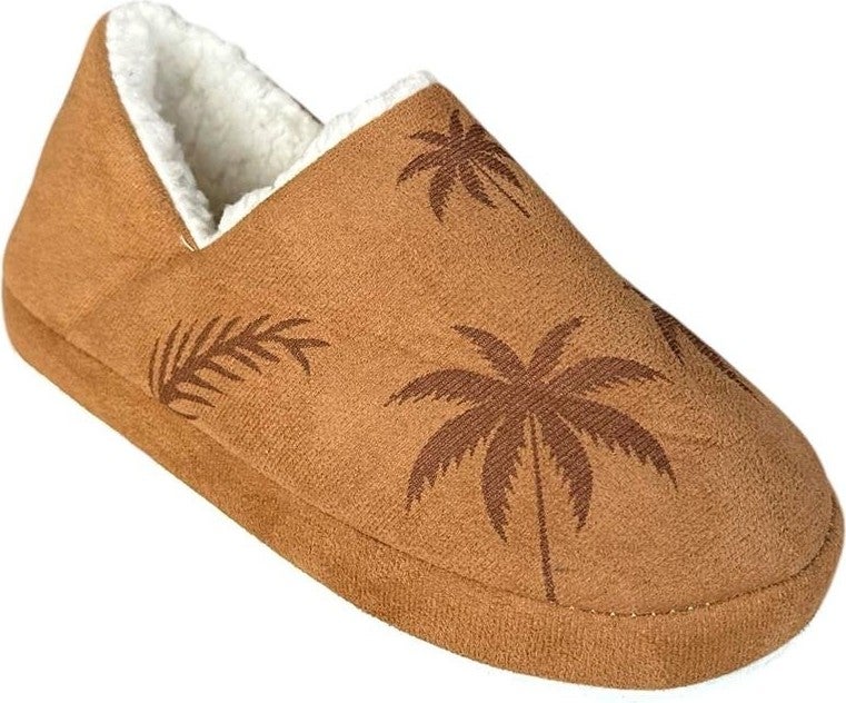 Liger Ultra Light Palm Patterned Wool Home Shoes Women Slippers Tan - Image 2