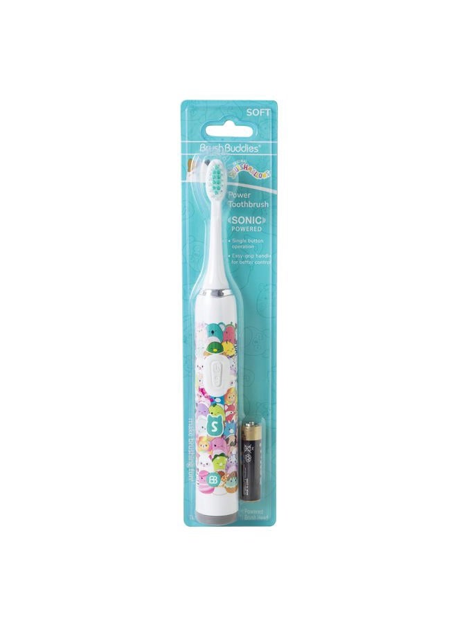 Brush Buddies فرشاة أسنان سكووشمالوز سونيك، شعيرات فائقة النعومة، فرشاة أسنان كهربائية للبالغين، تنظيف سونيك لطيف مع تصميم شخصية جذابة، مثالية لروتين العناية بالفم اليومي - Image 1