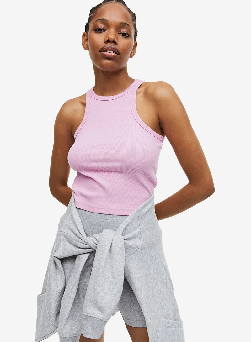H&M Ribbed Detail Crop Top